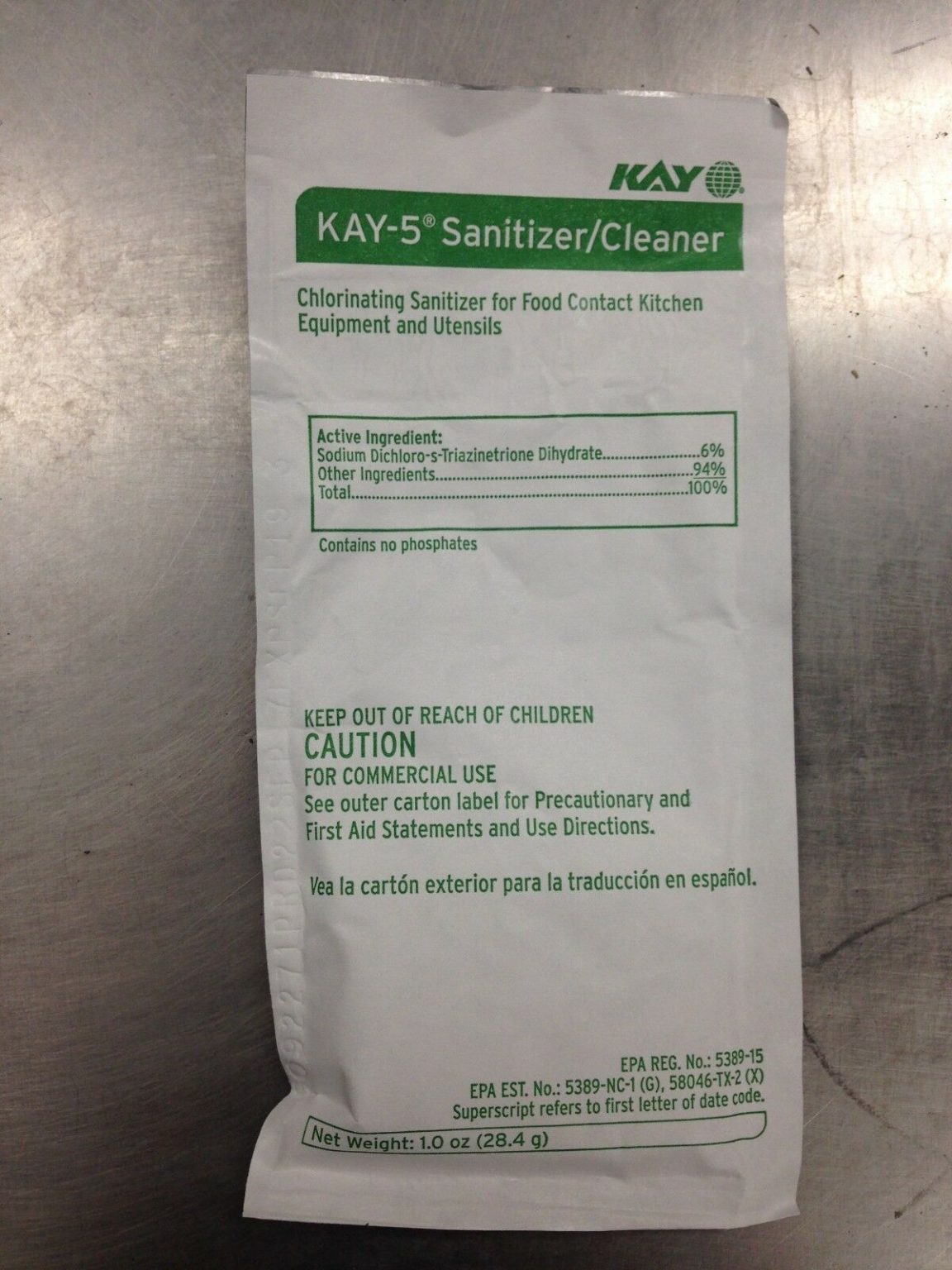 Kay 5 Sanitizer Cleaner Lot of 24 1oz Packets Fugh Refrigeration