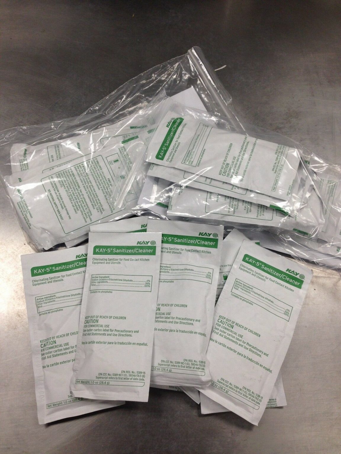 Kay 5 Sanitizer Cleaner Lot of 24 1oz Packets Fugh Refrigeration