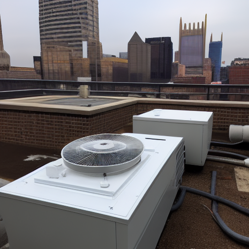 HVAC Unit on the roof of a Pittsburgh building